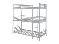 Lits superposés triple 3 x 90 x 190 cm - Métal - Argent - ELOUAN III