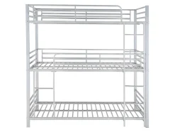 Lits superposés triple 3 x 90 x 190 cm - Métal - Argent - ELOUAN III