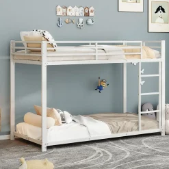 Lits Superposés 90x200cm Fer Blanc Blackcolors