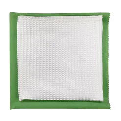Lot 2 chiffons de nettoyage pour vitres microfibre GoodHome blanc L.32 x l.32cm