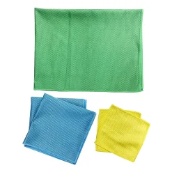 Lot 5 chiffons de nettoyage écaille de poisson GoodHome jaune, vert et bleu L.16 x l.16cm