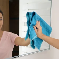 Lot 5 chiffons de nettoyage écaille de poisson GoodHome jaune, vert et bleu L.16 x l.16cm