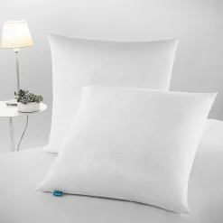 Lot 2 Oreillers 60x60 cm - Tissu Doux Aloe-Vera - Rembourrage copeaux de mousse HR - Mantien Souple