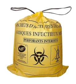 Lot 500 Sacs DASRI Jaune pour déchets à risques infectieux 15L 20L 100L Litres Taille - 20L-DASRI