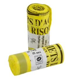 Lot 500 Sacs DASRI Jaune pour déchets à risques infectieux 15L 20L 100L Litres Taille - 20L-DASRI