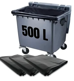 Lot 50 sacs poubelle à déchets Housses de conteneur 500L litres container à ordure