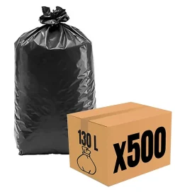 Lot 500 sacs poubelle à déchet Rouleaux de 20L 30L 50L 100L 110L 130L Litres Taille - 130L-NOIR