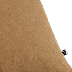 Lot 2 taies d'oreillers 60x60 cm double gaze de coton camel - PEPA 1