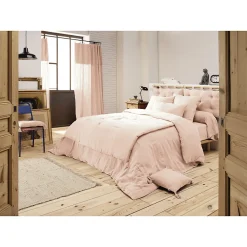 Lot 2 taies d'oreillers 50x70 cm double gaze de coton rose - PEPA 2