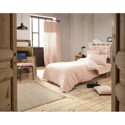 Lot 2 taies d'oreillers 50x70 cm double gaze de coton rose - PEPA 2