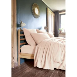 Lot 2 taies d'oreillers 50x70 cm double gaze de coton rose - PEPA 2