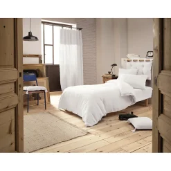 Lot 2 taies d'oreillers 60x60 cm double gaze de coton blanc - PEPA 1