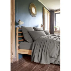 Lot 2 taies d'oreillers 50x70 cm double gaze de coton gris - PEPA 2