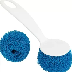 Lot 2 tampons à récurer + manche Eléphant bleu L.6 x l.9,5 cm