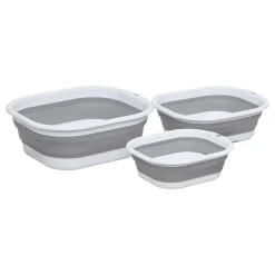 Lot de 3 Bassines Retractable Grises 3+5+10L - Gris- 5five