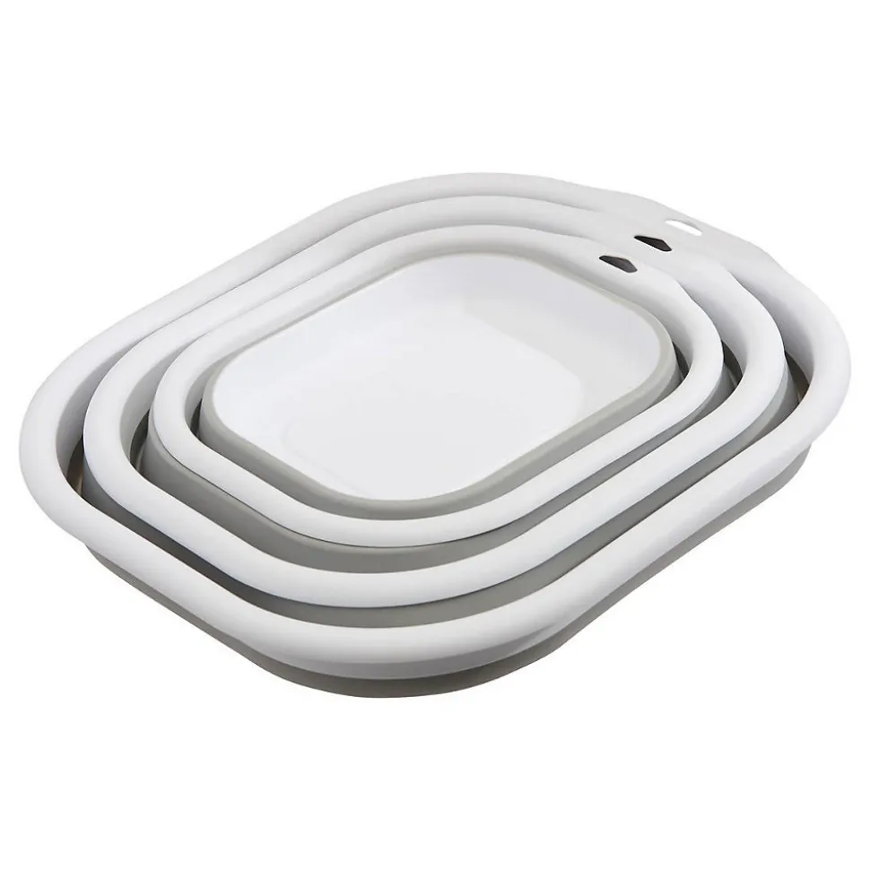 Lot de 3 Bassines Retractable Grises 3+5+10L - Gris- 5five