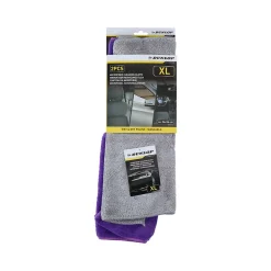 Lot de 2 Chiffon Microfibre XL DUNLOP Voiture 36x36cm - Ultra-Absorbant 660gsm, Lavable & Réutilisable, Nettoyage Sec & Humide