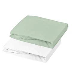 Lot de 2 draps housse en jersey (70x140 cm - Vert)