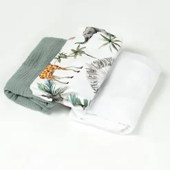 Lot de 3 Draps housses couffin en coton Safari