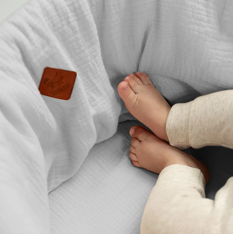 Lot de 3 Draps housses couffin en gaze de coton Uni