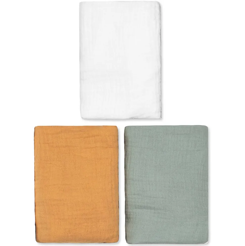 Lot de 3 Draps housses couffin en gaze de coton Tendance