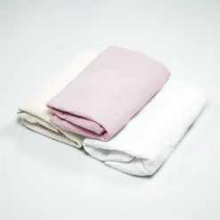 Lot de 3 Draps housses couffin en gaze de coton Pastel