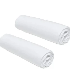 Lot de 2 draps housses TODAY Essential - 140 x 190 cm - 2 personnes - 100% Coton - Craie