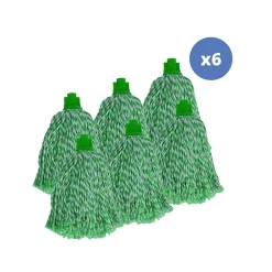Lot de 6 franges à serpillière de rechange en microfibre Vert