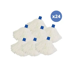 Lot de 24 franges microfibre blanc 150g