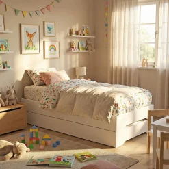 Lot de 2 lits empilables BINGO 90x190 + 2 sommiers / Blanc