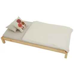 Lot de 2 lits superposables 90x190 cm RINO en pin massif, vernis naturel