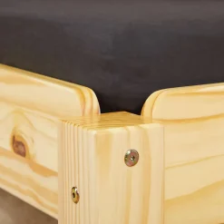 Lot de 2 lits superposables 90x190 cm RINO en pin massif, vernis naturel