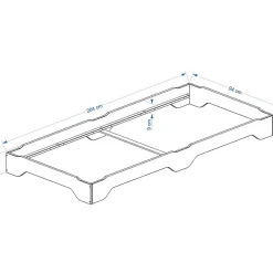 Lot de 2 lits superposables RONNY en pin, 90 x 200 cm, lasuré blanc