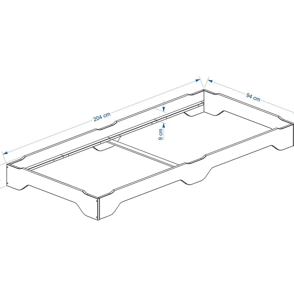 Lot de 2 lits superposables RONNY en pin, 90 x 200 cm, lasuré blanc