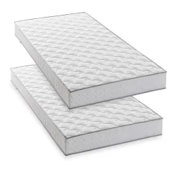 Lot de 2 matelas - 90 x 190 cm - Mousse - 14 cm - 5 zones de confort - DEKO DREAM - Hahtuva