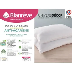 Lot de 2 oreillers 45 x 70 cm Blanrêve Gamme