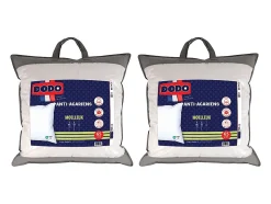 Lot de 2 oreillers DODO anti allergies - 65x65 cm - ACTI PLUS II