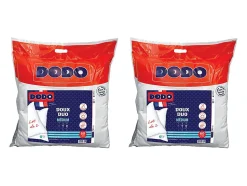 Lot de 2 oreillers DODO toucher peau de pêche - 60 x 60 cm - DOUX DUO
