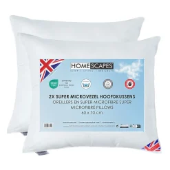 Lot de 2 oreillers en microfibre, 60 x 70 cm - HOMESCAPES