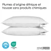 Lot de 4 oreillers en plumes de canard, 50 x 75 cm - HOMESCAPES
