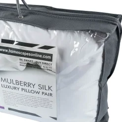 Lot de 2 oreillers en soie de mûriers, 50 x 75 cm - HOMESCAPES