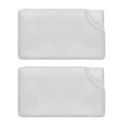 Lot de 2 oreillers enfant respirant en tissu de bambou 50x30x5,5 - INPHYSIO