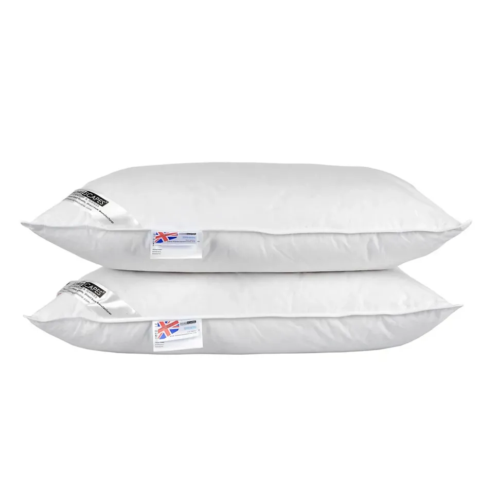 Lot de 2 oreillers naturels en plumes et duvet de canard, 50 x 75 cm - HOMESCAPES