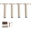 Lot de 6 pieds cylindriques pour cadres à lattes - Beige - BOLGARE