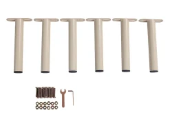 Lot de 6 pieds cylindriques pour cadres à lattes - Beige - BOLGARE