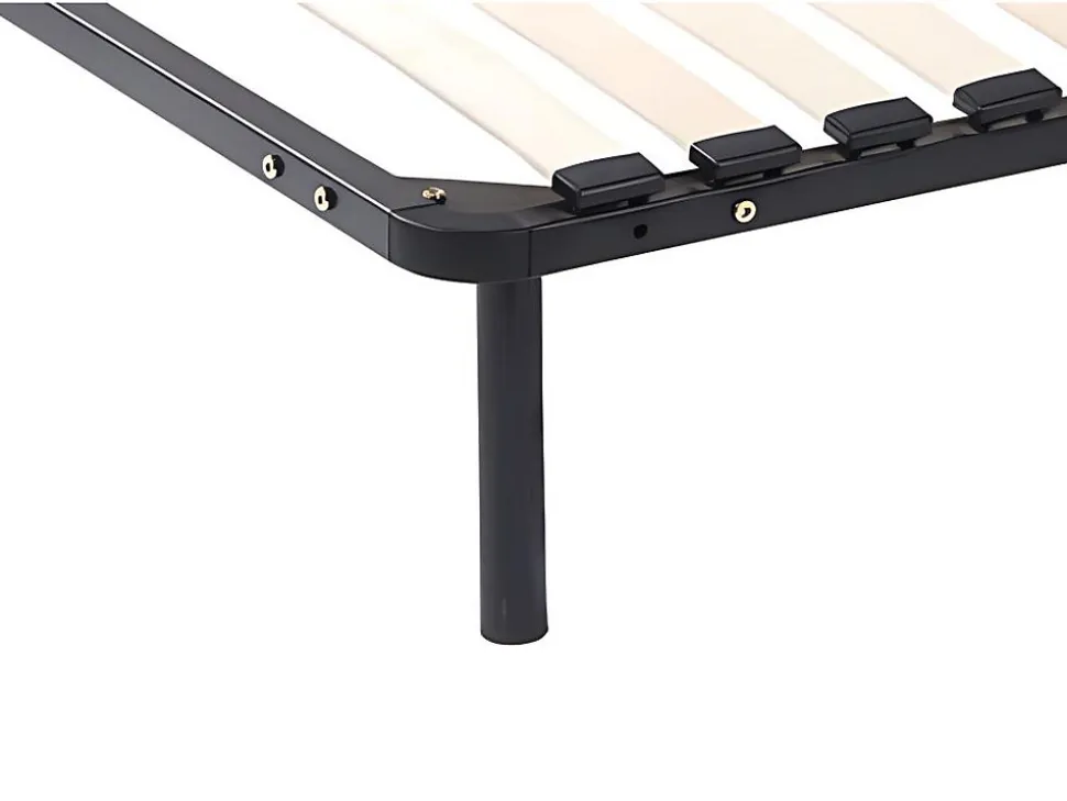 Lot de 6 pieds cylindriques pour cadre à lattes - Noirs - BOLGARE