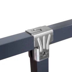 Lot de 4 pieds pour sommier en Métal sans roues couleur Noir - Hauteur 25 cm x 3 cm