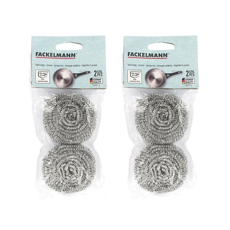 Lot de 4 éponges inox à récurer Fackelmann Tecno