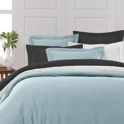 Lot de 2 taies d'oreiller en percale de coton Bleu Arctic 65x65 cm SOFT PERCALE