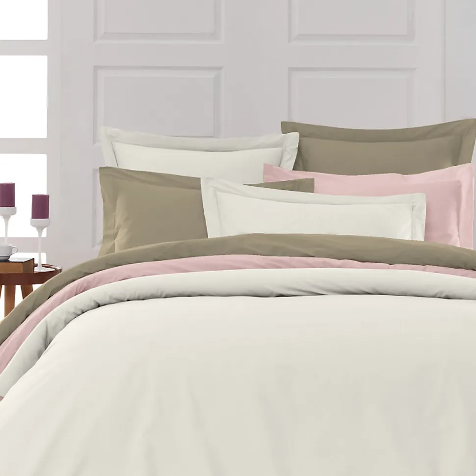 Lot de 2 taies d'oreiller en percale de coton Ecru 65x65 cm SOFT PERCALE